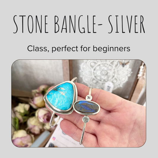 Stone Bangle CLASS- sterling silver